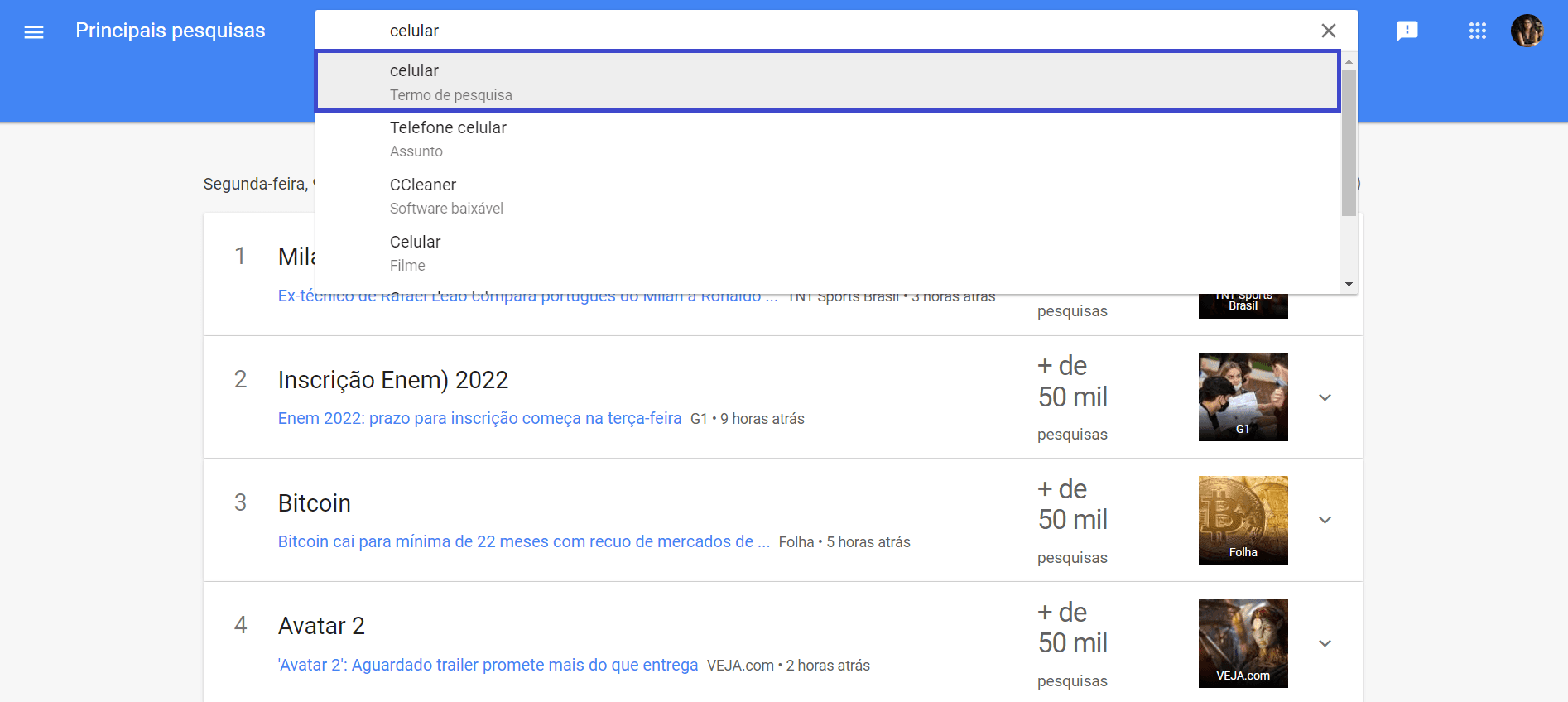 Como usar o Google Trends - Digite o termo de busca